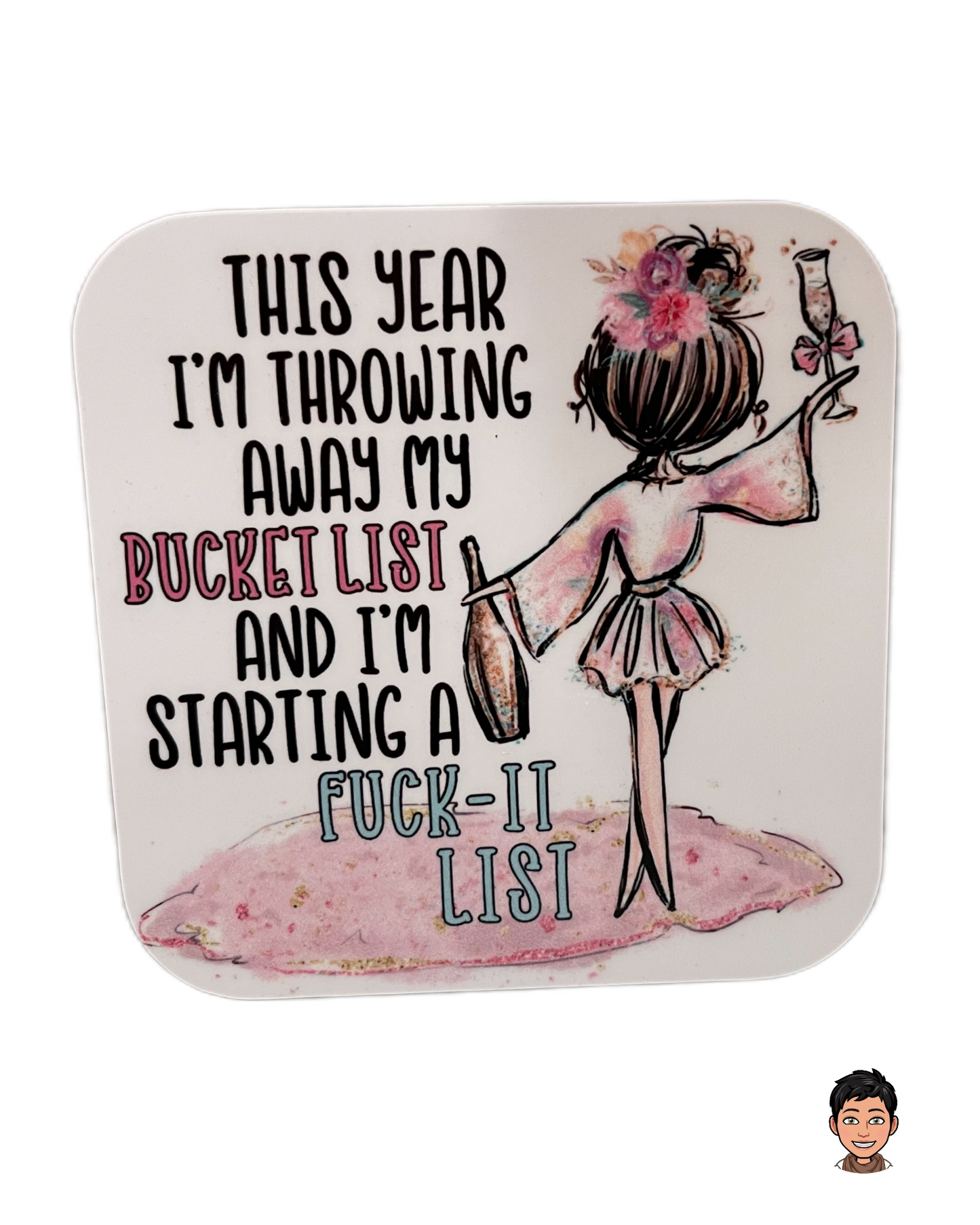 Adulting Collection Drink Coasters, Mix and Match 4 Coasters and Get a FREE Coaster Stand