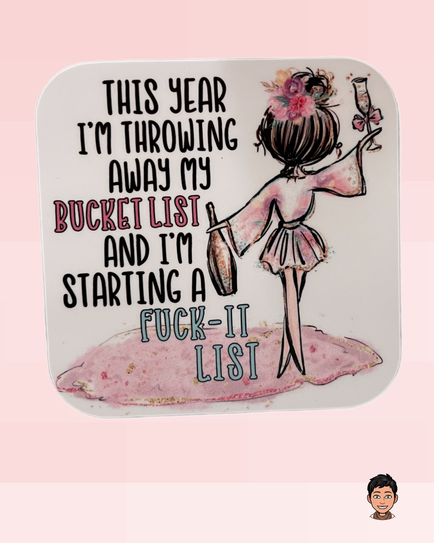 Adulting Collection Drink Coasters, Mix and Match 4 Coasters and Get a FREE Coaster Stand