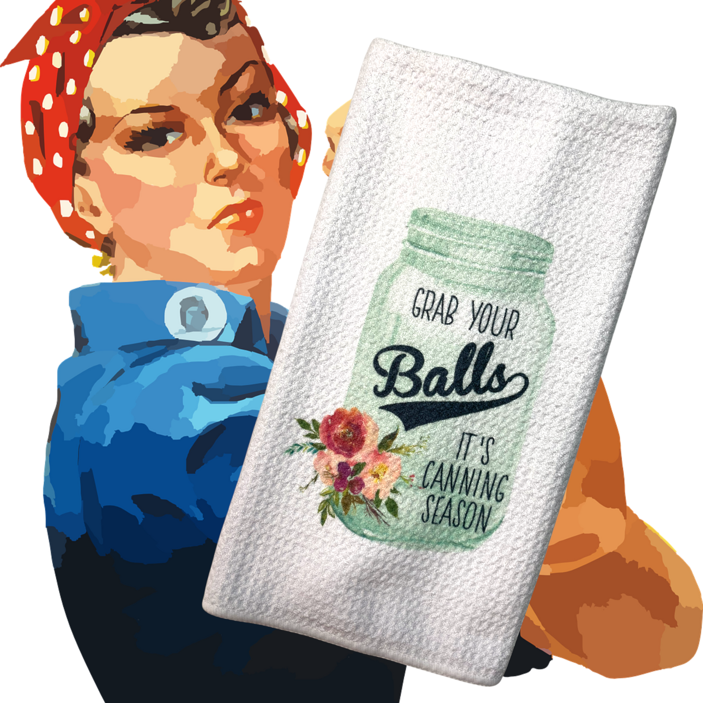 Grab Your Balls, It’s Canning Season Funny Hand Towel