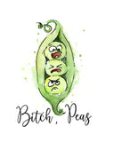 The Original Bitch, Peas (Three Peas Pod), Funny Kitchen Towels, Three Peas in a Pod, Punny Towel