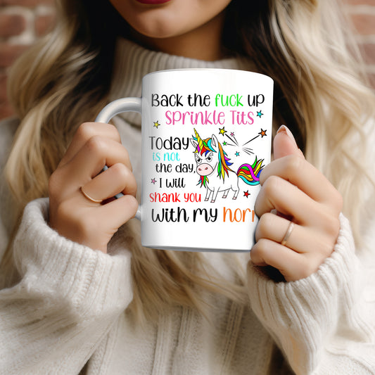 Funny Snarky Ceramic 15oz Mug - Unicorn Shank You With My Horn