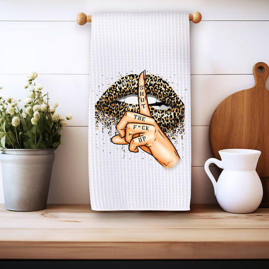 Funny Microfiber Kitchen Towels – Waffle Texture, Fast-Drying - Shut the Fuck Up