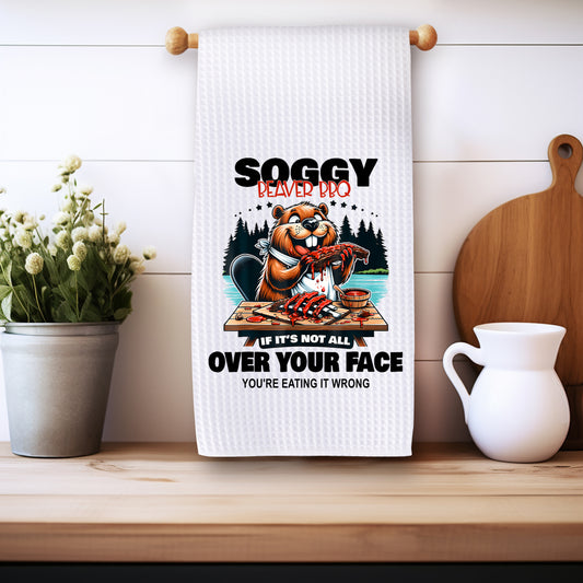 Funny Microfiber Kitchen Towels – Waffle Texture, Fast-Drying - Soggy Beaver