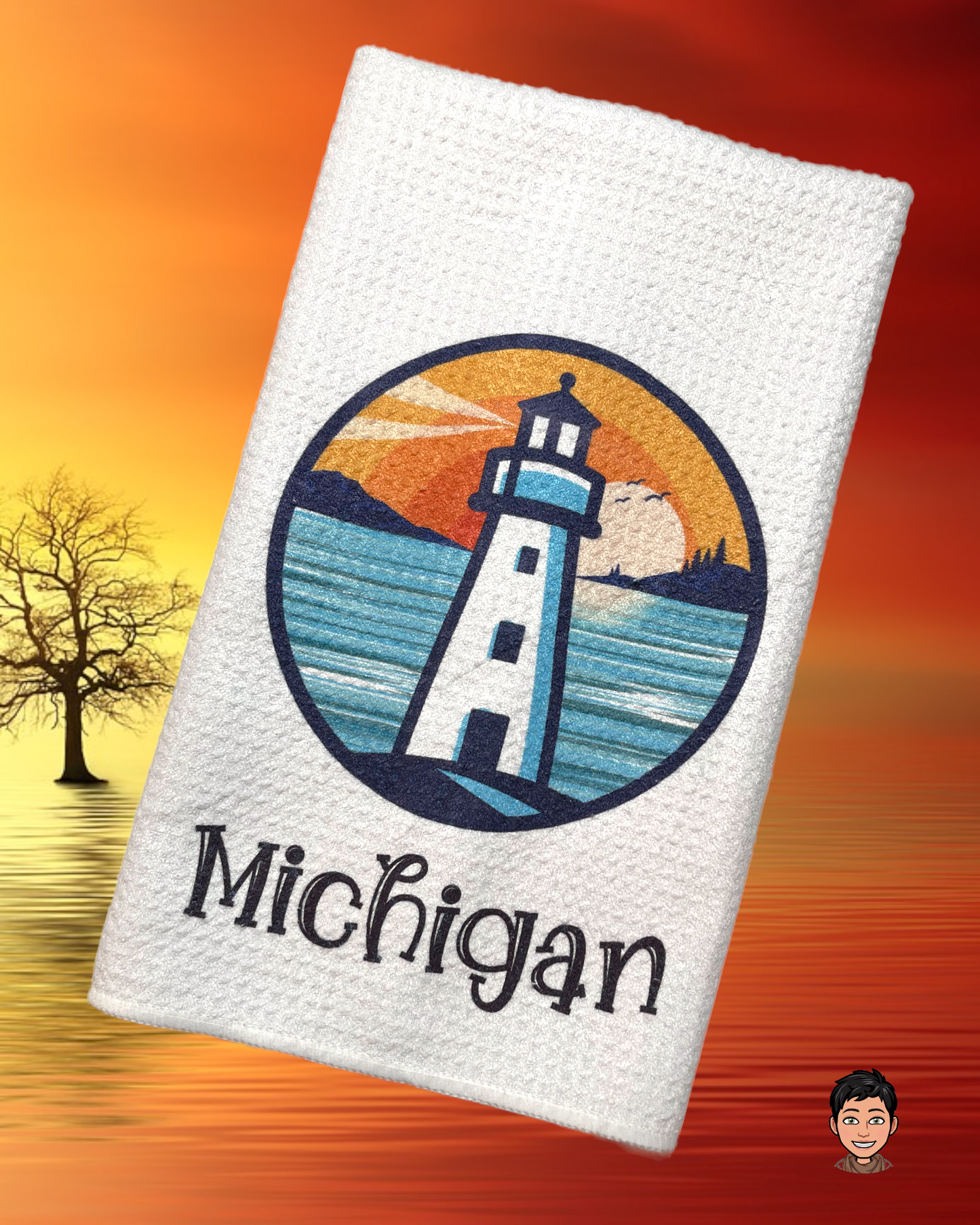 Michigan Lighthouse Kitchen Towel