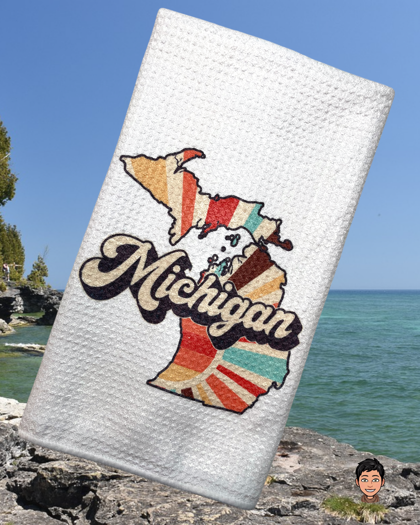 Retro Michigan Kitchen Towel