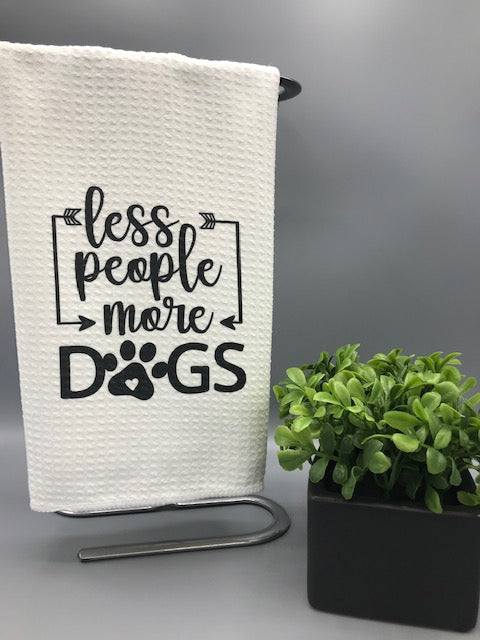 Less People, More Dogs Microfiber Towel