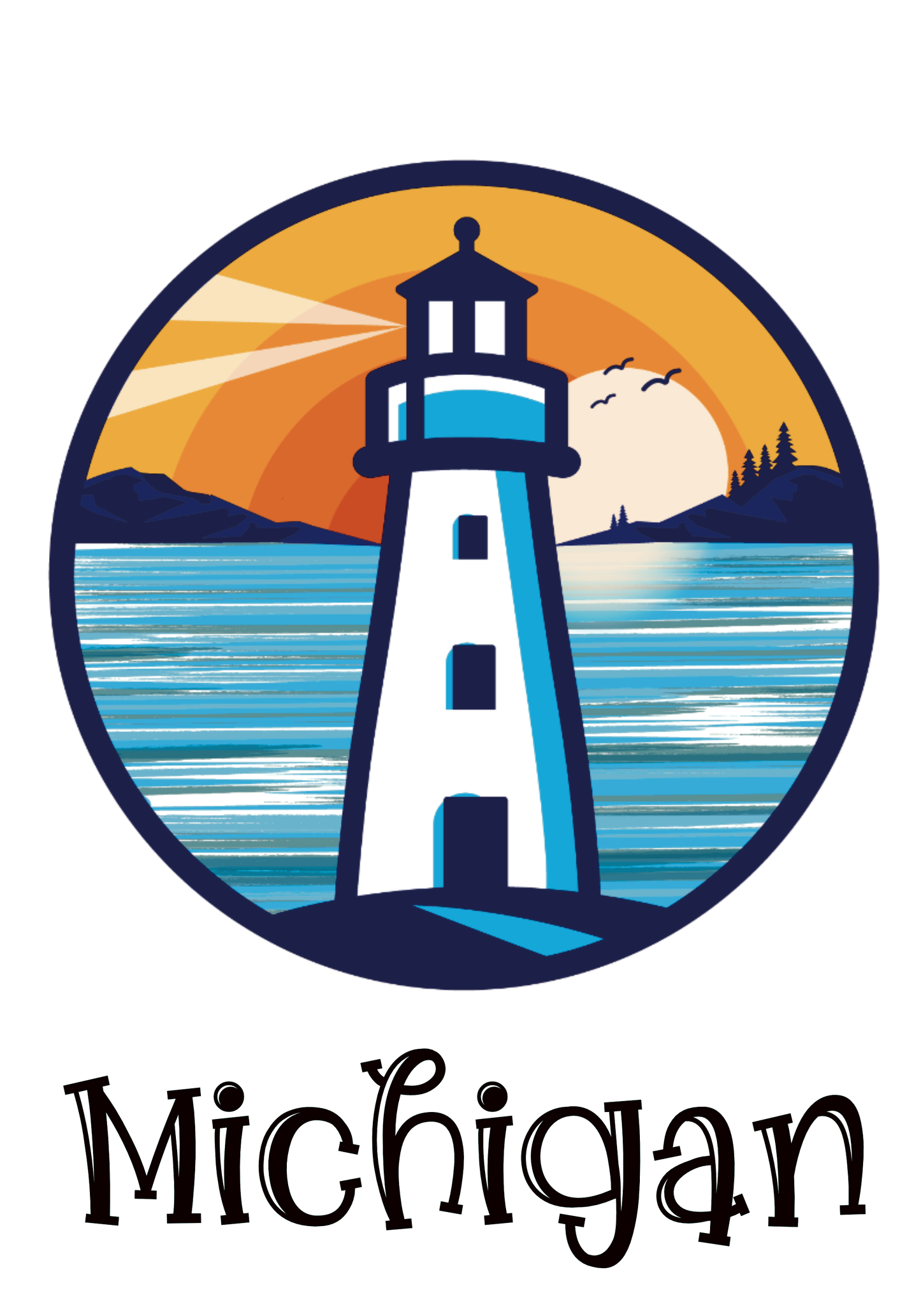 Michigan Lighthouse Kitchen Towel
