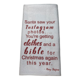 Santa saw your Instagram, Looks like clothes and a bible but it's better than coal