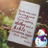 Santa saw your Instagram, Looks like clothes and a bible but it's better than coal