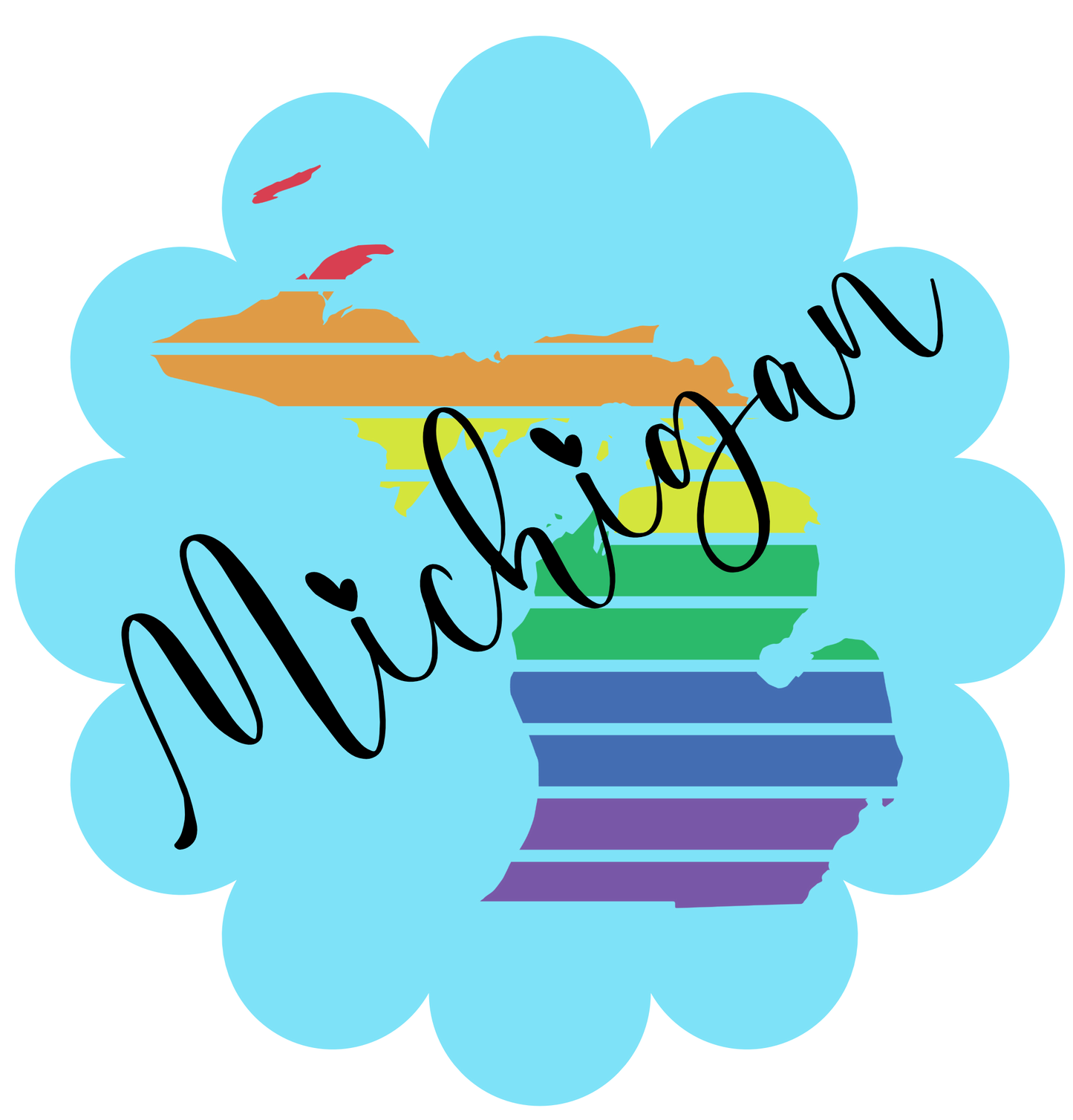 Show your Michigan pride with a rainbow Michigan kitchen towel, colorful towel to celebrate the Mitten state