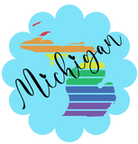 Show your Michigan pride with a rainbow Michigan kitchen towel, colorful towel to celebrate the Mitten state