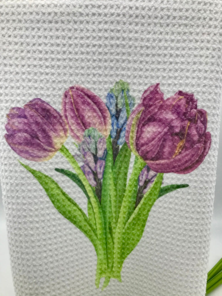 Tulips, Tulips Everywhere!   Kitchen and Bath Hand Towel