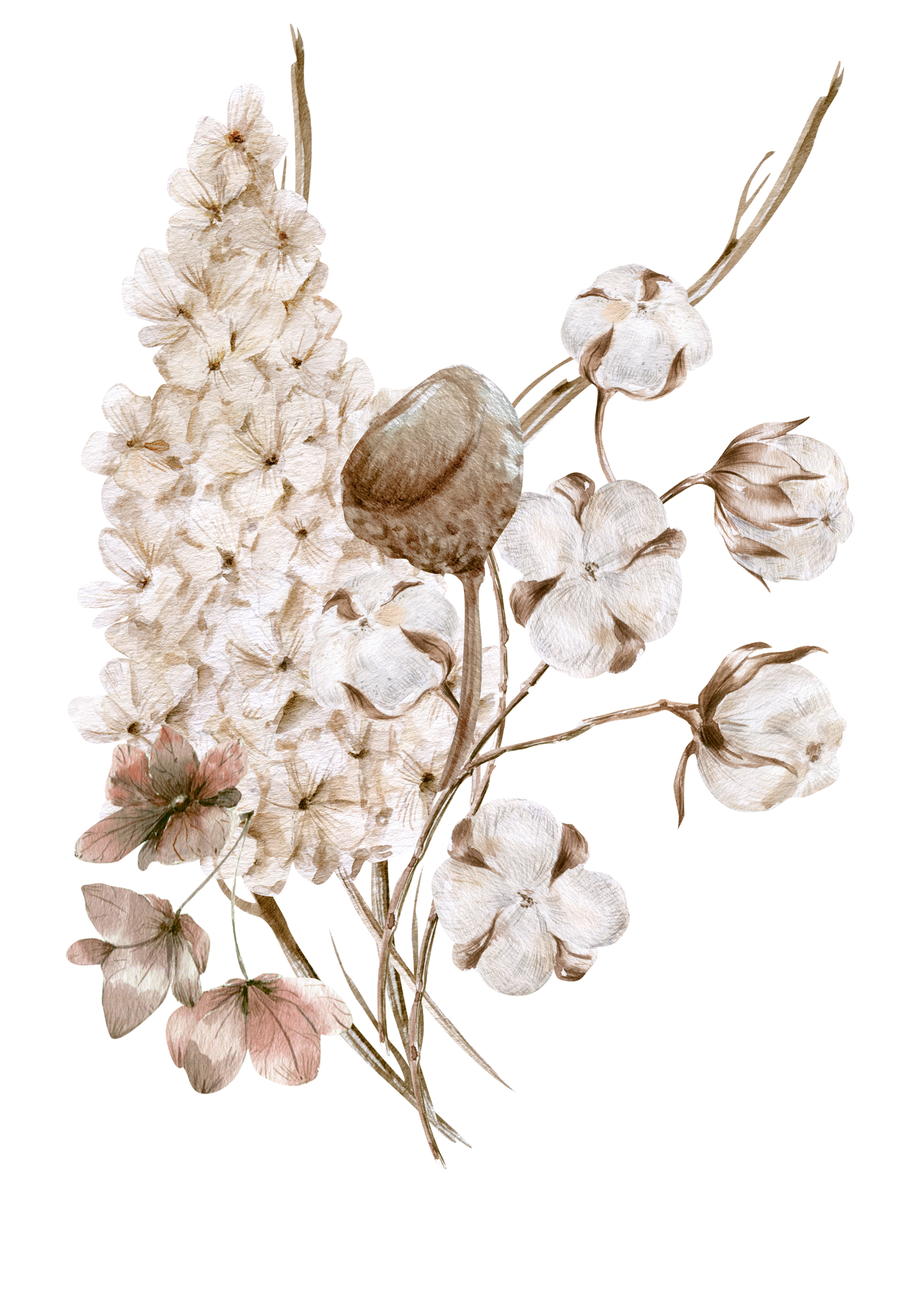 Minimal Hydrangea Kitchen Towel