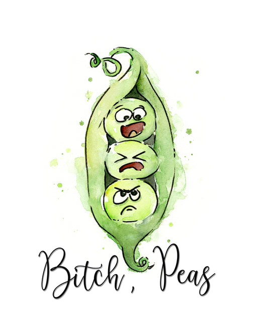 The Original Bitch, Peas (Three Peas Pod), Funny Kitchen Towels, Three Peas in a Pod, Punny Towel